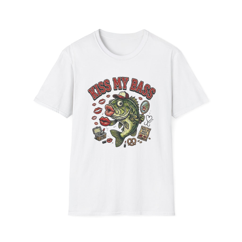Kiss My Bass Fish Graphic T-Shirt | Fishing Humor Tee